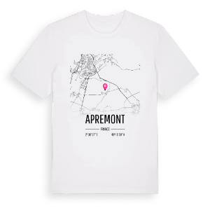 Apremont karta t-shirt – ekologisk bomull t-shirt från Pinshirt