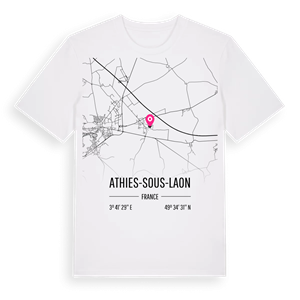 Athies-sous-Laon karta t-shirt – ekologisk bomull t-shirt från Pinshirt