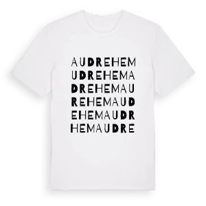 Audrehem ordlek t-shirt – ekologisk bomull t-shirt från Pinshirt