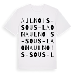 Aulnois-sous-Laon ordlek t-shirt – ekologisk bomull t-shirt från Pinshirt