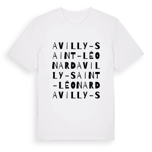 Avilly-Saint-Léonard ordlek t-shirt – ekologisk bomull t-shirt från Pinshirt