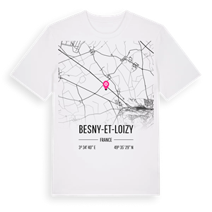 Besny-et-Loizy karta t-shirt – ekologisk bomull t-shirt från Pinshirt