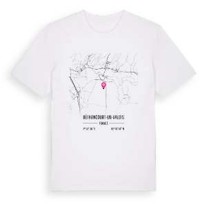 Béthancourt-en-Valois karta t-shirt – ekologisk bomull t-shirt från Pinshirt