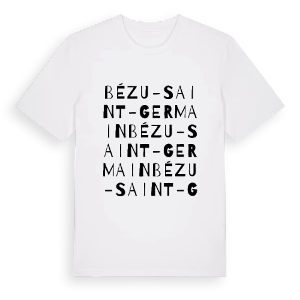 Bézu-Saint-Germain ordlek t-shirt – ekologisk bomull t-shirt från Pinshirt