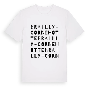 Brailly-Cornehotte ordlek t-shirt – ekologisk bomull t-shirt från Pinshirt