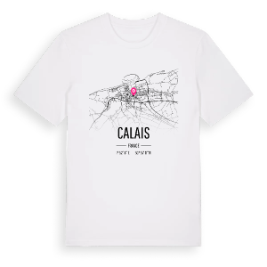 Calais karta t-shirt – ekologisk bomull t-shirt från Pinshirt