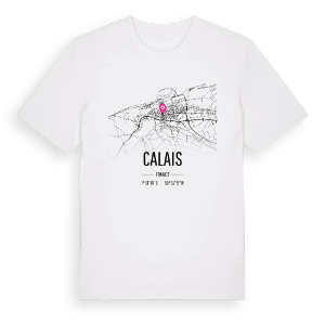 Calais karta t-shirt – ekologisk bomull t-shirt från Pinshirt