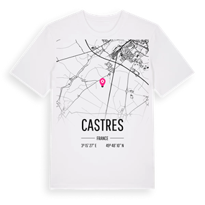 Castres karta t-shirt – ekologisk bomull t-shirt från Pinshirt
