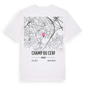 Champ du Cerf karta t-shirt – ekologisk bomull t-shirt från Pinshirt