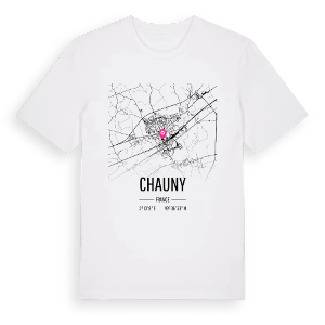 Chauny karta t-shirt – ekologisk bomull t-shirt från Pinshirt