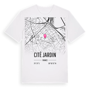 Cité Jardin karta t-shirt – ekologisk bomull t-shirt från Pinshirt