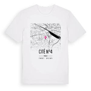 Cité n°4 karta t-shirt – ekologisk bomull t-shirt från Pinshirt
