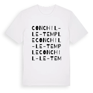 Conchil-le-Temple ordlek t-shirt – ekologisk bomull t-shirt från Pinshirt