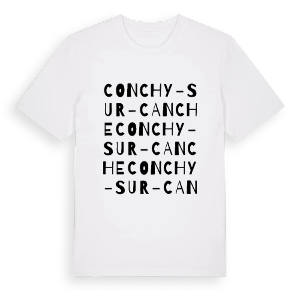 Conchy-sur-Canche ordlek t-shirt – ekologisk bomull t-shirt från Pinshirt