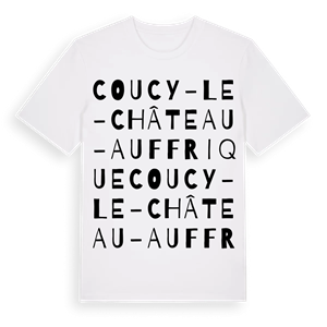 Coucy-le-Château-Auffrique ordlek t-shirt – ekologisk bomull t-shirt från Pinshirt