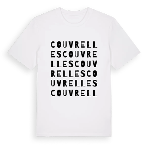 Couvrelles ordlek t-shirt – ekologisk bomull t-shirt från Pinshirt