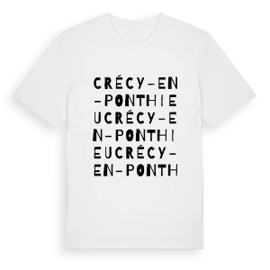 Crécy-en-Ponthieu ordlek t-shirt – ekologisk bomull t-shirt från Pinshirt