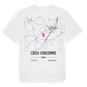 Croix-Fonsomme karta t-shirt – ekologisk bomull t-shirt från Pinshirt