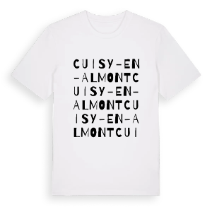 Cuisy-en-Almont ordlek t-shirt – ekologisk bomull t-shirt från Pinshirt