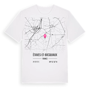 Étaves-et-Bocquiaux karta t-shirt – ekologisk bomull t-shirt från Pinshirt