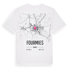 Fourmies karta t-shirt – ekologisk bomull t-shirt från Pinshirt