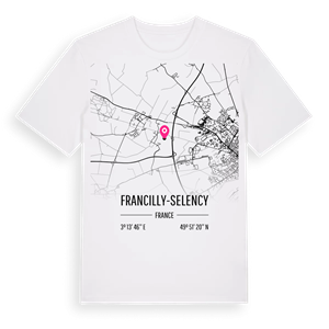 Francilly-Selency karta t-shirt – ekologisk bomull t-shirt från Pinshirt