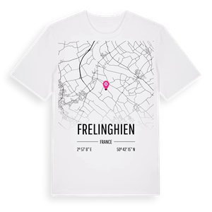 Frelinghien karta t-shirt – ekologisk bomull t-shirt från Pinshirt