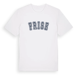 Frise college t-shirt – ekologisk bomull t-shirt från Pinshirt