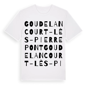 Goudelancourt-lès-Pierrepont ordlek t-shirt – ekologisk bomull t-shirt från Pinshirt