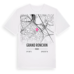 Grand Ronchin karta t-shirt – ekologisk bomull t-shirt från Pinshirt