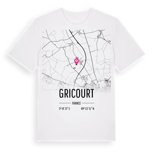 Gricourt karta t-shirt – ekologisk bomull t-shirt från Pinshirt
