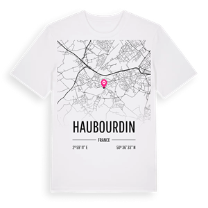 Haubourdin karta t-shirt – ekologisk bomull t-shirt från Pinshirt