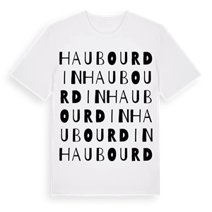 Haubourdin ordlek t-shirt – ekologisk bomull t-shirt från Pinshirt