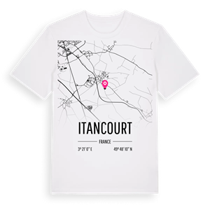 Itancourt karta t-shirt – ekologisk bomull t-shirt från Pinshirt