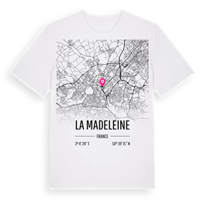 La Madeleine karta t-shirt – ekologisk bomull t-shirt från Pinshirt