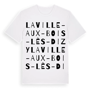 La Ville-aux-Bois-lès-Dizy ordlek t-shirt – ekologisk bomull t-shirt från Pinshirt