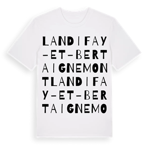 Landifay-et-Bertaignemont ordlek t-shirt – ekologisk bomull t-shirt från Pinshirt