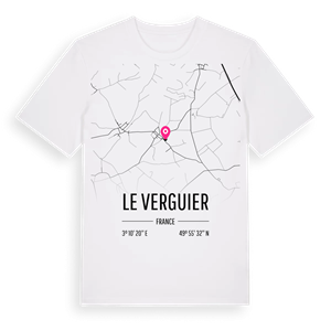 Le Verguier karta t-shirt – ekologisk bomull t-shirt från Pinshirt