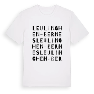 Leulinghen-Bernes ordlek t-shirt – ekologisk bomull t-shirt från Pinshirt