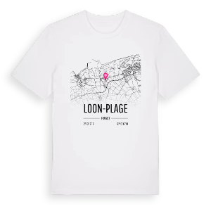 Loon-Plage karta t-shirt – ekologisk bomull t-shirt från Pinshirt