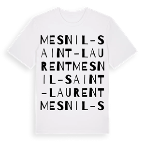 Mesnil-Saint-Laurent ordlek t-shirt – ekologisk bomull t-shirt från Pinshirt