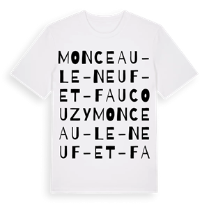 Monceau-le-Neuf-et-Faucouzy ordlek t-shirt – ekologisk bomull t-shirt från Pinshirt