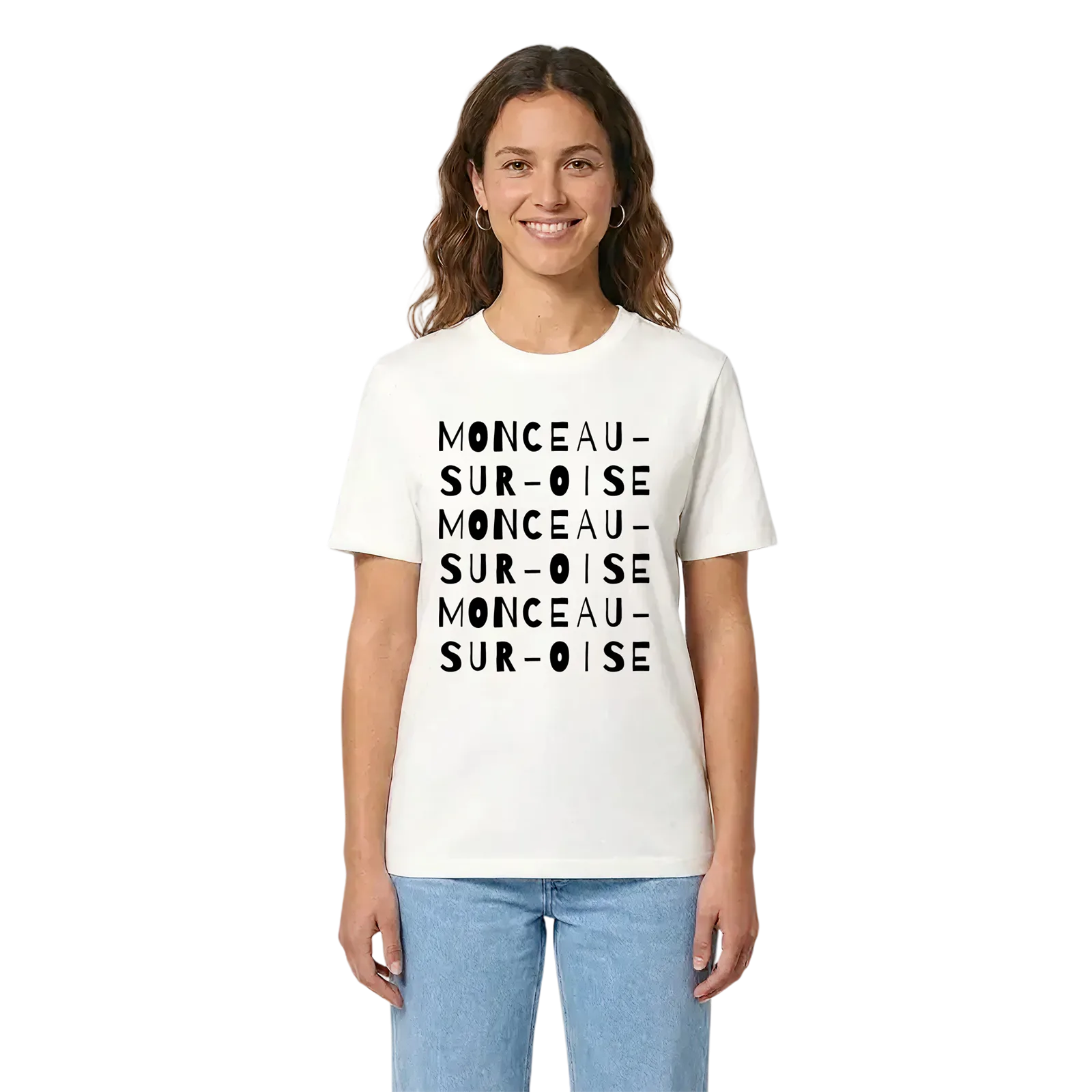 Monceau-sur-Oise ordlek t-shirt – White, i miljö