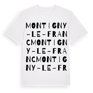 Montigny-le-Franc ordlek t-shirt – ekologisk bomull t-shirt från Pinshirt