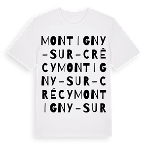 Montigny-sur-Crécy ordlek t-shirt – ekologisk bomull t-shirt från Pinshirt