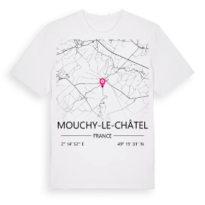 Mouchy-le-Châtel karta t-shirt – ekologisk bomull t-shirt från Pinshirt