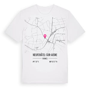 Neufchâtel-sur-Aisne karta t-shirt – ekologisk bomull t-shirt från Pinshirt