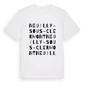 Neuilly-sous-Clermont ordlek t-shirt – ekologisk bomull t-shirt från Pinshirt