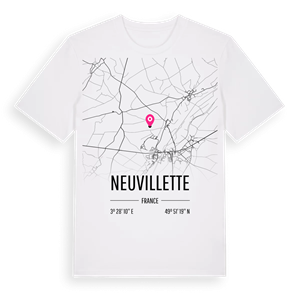 Neuvillette karta t-shirt – ekologisk bomull t-shirt från Pinshirt