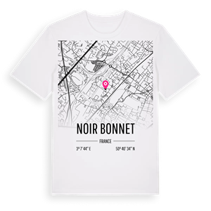 Noir Bonnet karta t-shirt – ekologisk bomull t-shirt från Pinshirt